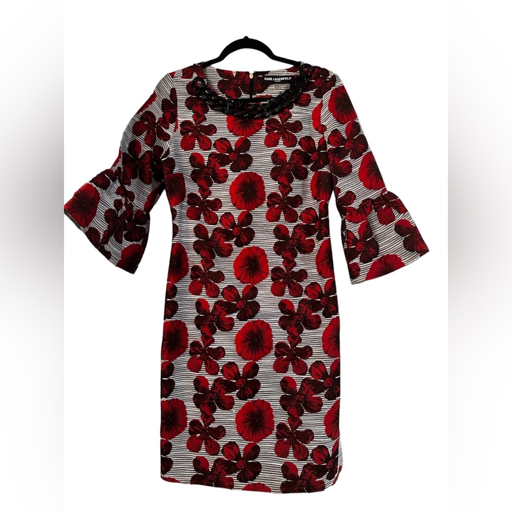 Karl lagerfeld Paris long sleeve floral dress.